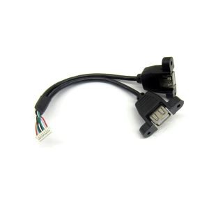 USB A Dual Női Panel Mount 8 Pin 1.25mm Pitch Belső Kábel